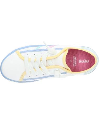 Zapatillas casual para niña GEOX  de  J454NF 00010 J GISLI  C1372 WHITE-LT YELLOW