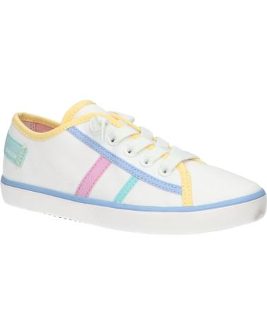 Zapatillas casual para niña GEOX  de  J454NF 00010 J GISLI  C1372 WHITE-LT YELLOW