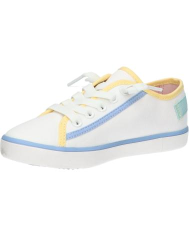Zapatillas casual para niña GEOX  de  J454NF 00010 J GISLI  C1372 WHITE-LT YELLOW
