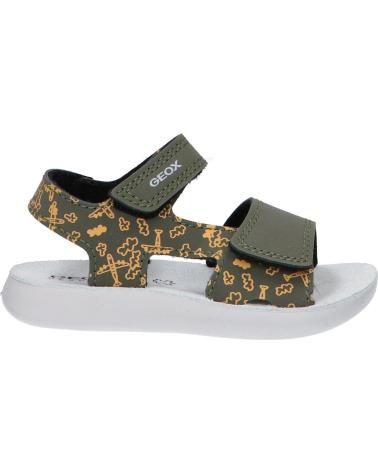 boy Sandals GEOX B455SC 000CE B SANDAL LIGHTFLOPPY  C0966 DK GREEN-OCHREYELLOW