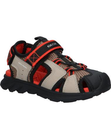 boy Sandals GEOX J45F1F 014ME J SANDAL AIRADYUM BO  C5051 DK BEIGE-RED