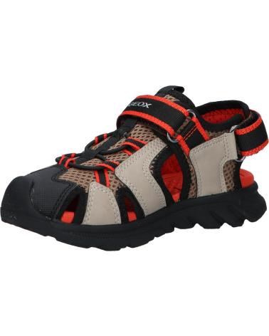 boy Sandals GEOX J45F1F 014ME J SANDAL AIRADYUM BO  C5051 DK BEIGE-RED