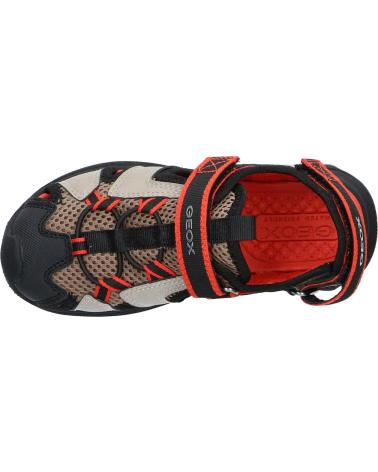 boy Sandals GEOX J45F1F 014ME J SANDAL AIRADYUM BO  C5051 DK BEIGE-RED