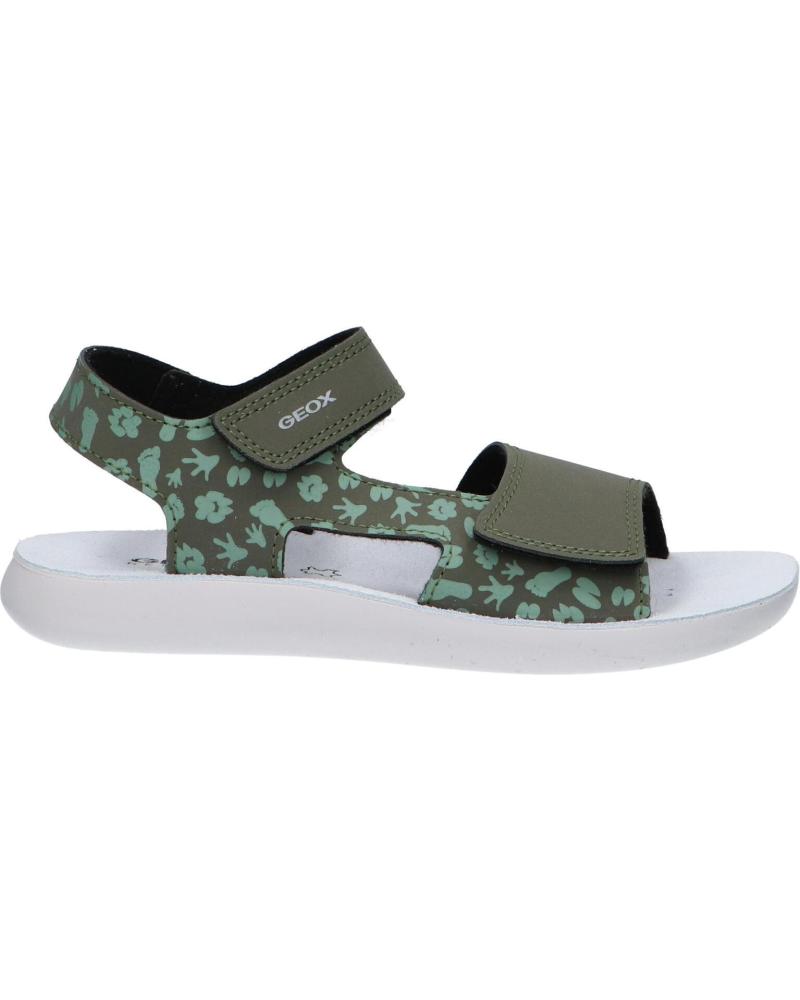 girl Sandals GEOX J45GQE 000CE J SANDAL LIGHTFLOPPY  C3222 MILITARY-GREEN
