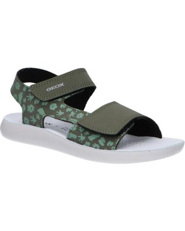 girl Sandals GEOX J45GQE 000CE J SANDAL LIGHTFLOPPY  C3222 MILITARY-GREEN