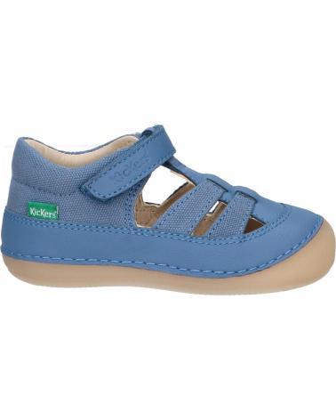 boy Sandals KICKERS 1201230-10-0 KICK SUSHYK SHEEP LTHCOTTON CANVAS  5 BLEU