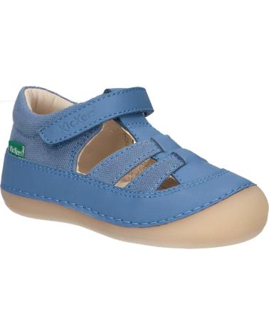 Sandales habillées pour garçon KICKERS  pour  1201230-10-0 KICK SUSHYK SHEEP LTHCOTTON CANVAS  5 BLEU