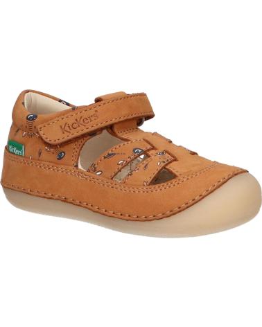 boy Sandals KICKERS 1215020-10-0 KICK SUSHYK LT GOLF NUBUCKPRINT  116 CAMEL IMPRIME Z