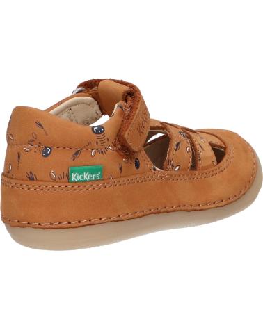 boy Sandals KICKERS 1215020-10-0 KICK SUSHYK LT GOLF NUBUCKPRINT  116 CAMEL IMPRIME Z