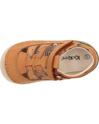 boy Sandals KICKERS 1215020-10-0 KICK SUSHYK LT GOLF NUBUCKPRINT  116 CAMEL IMPRIME Z