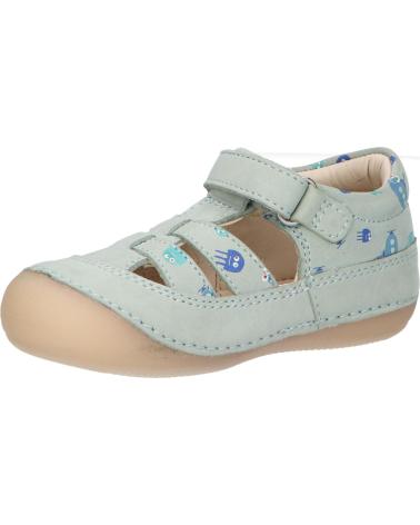 boy Sandals KICKERS 1215021-10-0 KICK SUSHYK LT GOLF NUBUCKPRINT  63 VERT CELADON IM