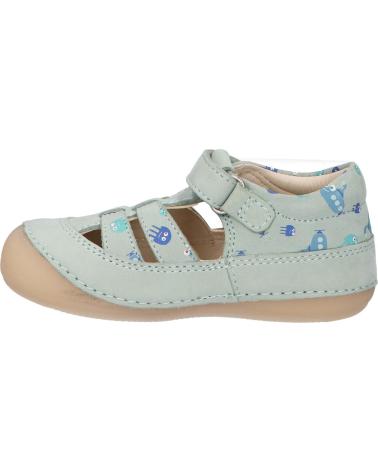 boy Sandals KICKERS 1215021-10-0 KICK SUSHYK LT GOLF NUBUCKPRINT  63 VERT CELADON IM