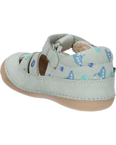 boy Sandals KICKERS 1215021-10-0 KICK SUSHYK LT GOLF NUBUCKPRINT  63 VERT CELADON IM