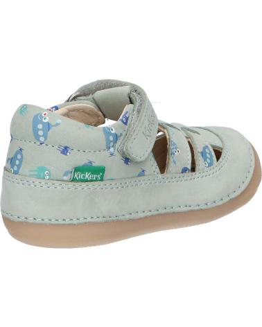 boy Sandals KICKERS 1215021-10-0 KICK SUSHYK LT GOLF NUBUCKPRINT  63 VERT CELADON IM