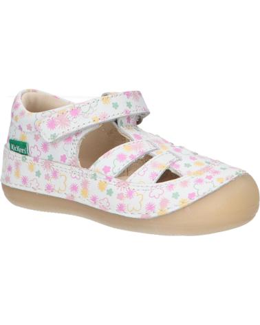 girl Sandals KICKERS 1215022-10-0 KICK SUSHYK LT COW NAPPAPRINT  33 BLANC IMPRIME F