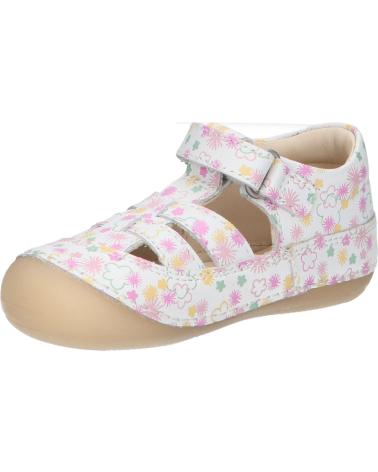 girl Sandals KICKERS 1215022-10-0 KICK SUSHYK LT COW NAPPAPRINT  33 BLANC IMPRIME F