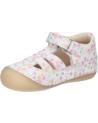 girl Sandals KICKERS 1215022-10-0 KICK SUSHYK LT COW NAPPAPRINT  33 BLANC IMPRIME F
