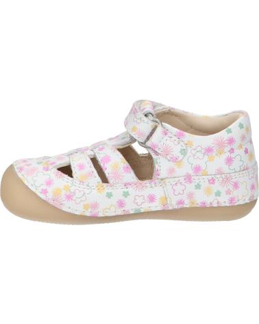 girl Sandals KICKERS 1215022-10-0 KICK SUSHYK LT COW NAPPAPRINT  33 BLANC IMPRIME F