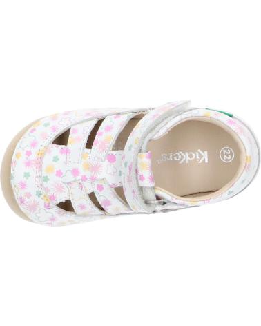 girl Sandals KICKERS 1215022-10-0 KICK SUSHYK LT COW NAPPAPRINT  33 BLANC IMPRIME F