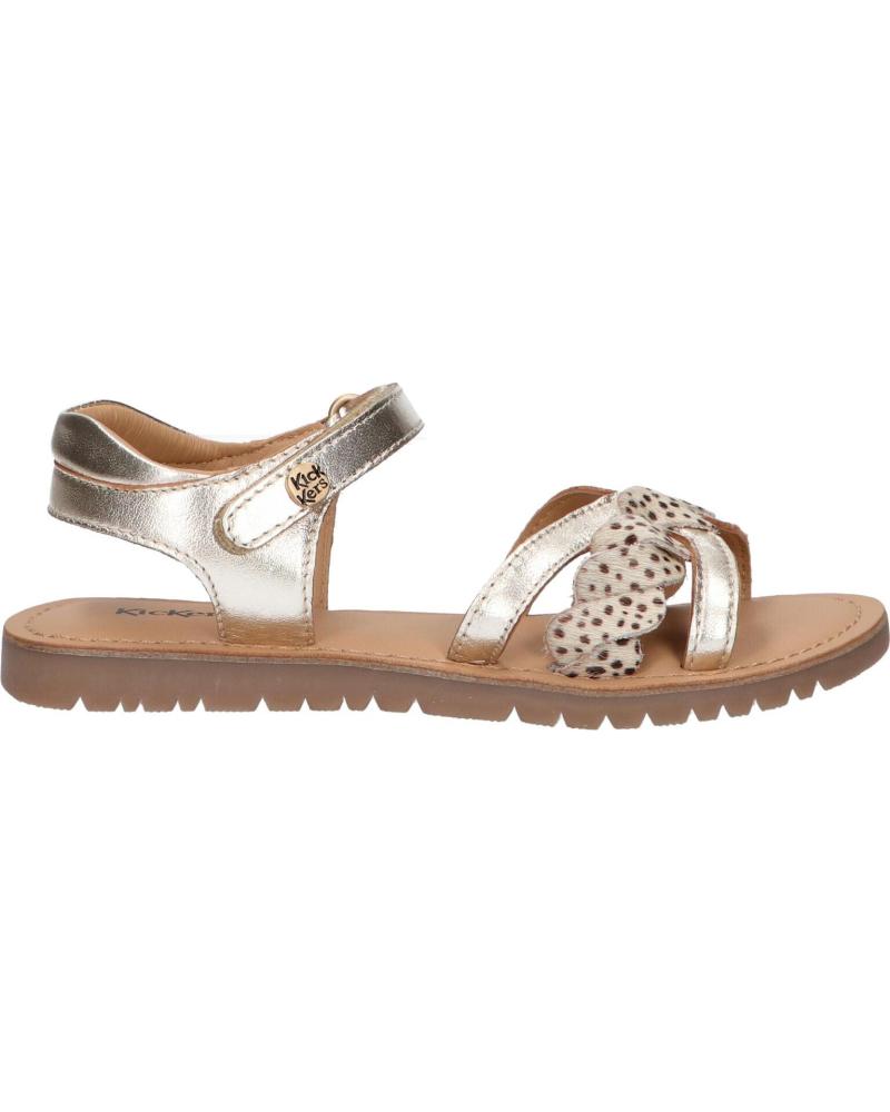 girl Sandals KICKERS 694798-30 BETTY CUIR SHEEP METALLICPONY  151 OR PONY