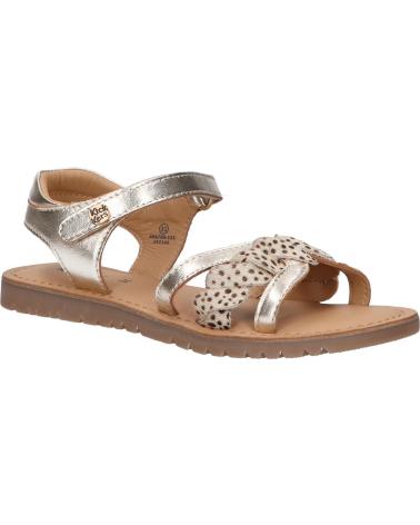girl Sandals KICKERS 694798-30 BETTY CUIR SHEEP METALLICPONY  151 OR PONY