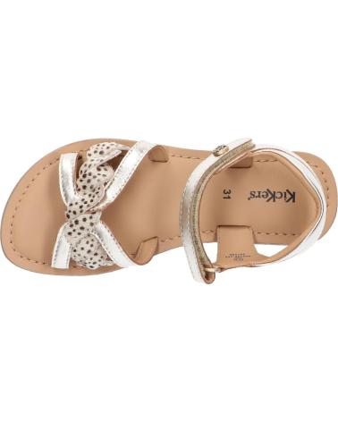 girl Sandals KICKERS 694798-30 BETTY CUIR SHEEP METALLICPONY  151 OR PONY