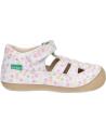 girl Sandals KICKERS 1215022-10-0 KICK SUSHYK LT COW NAPPAPRINT  33 BLANC IMPRIME F