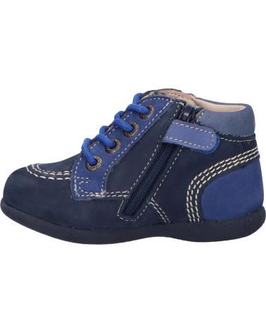 Chaussures KICKERS  pour Garçon 830620-10 BABYSTAN ZIP NUBUCK  103 MARINE BLEU TRI