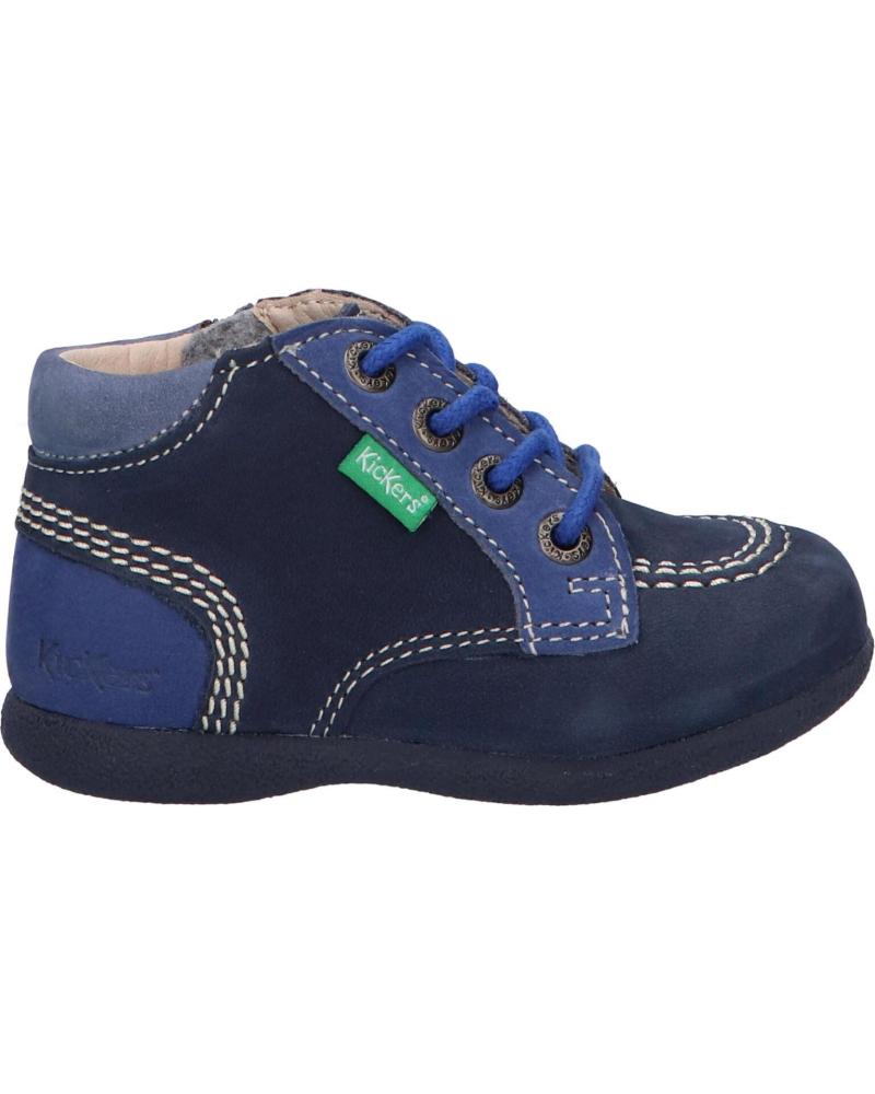 Schuhe KICKERS  für Junge 830620-10 BABYSTAN ZIP NUBUCK  103 MARINE BLEU TRI