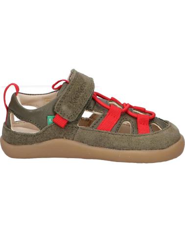 Sandalen KICKERS  für Junge 1201320-10-0 KICK FRONY SUEDE CRSHEEP CR BURNISH  20 KAKI