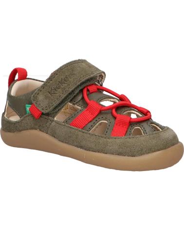 Sandales habillées pour garçon KICKERS  pour  1201320-10-0 KICK FRONY SUEDE CRSHEEP CR BURNISH  20 KAKI