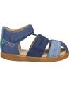 Sandales KICKERS  pour Garçon 1201380-10-0 KICK BAZAR COW NUBUCK  53 BLEU TRICOLORE