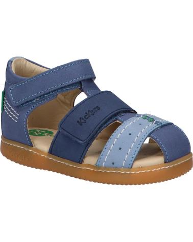Sandales habillées pour garçon KICKERS  pour  1201380-10-0 KICK BAZAR COW NUBUCK  53 BLEU TRICOLORE