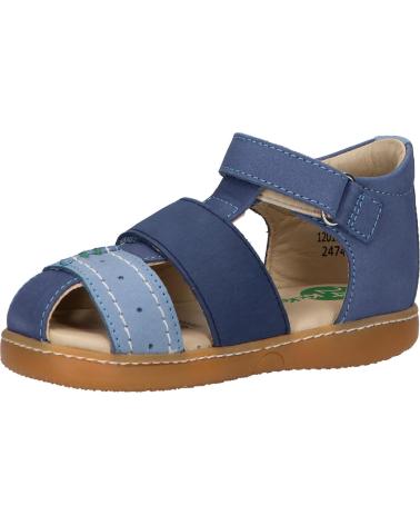 Sandales habillées pour garçon KICKERS  pour  1201380-10-0 KICK BAZAR COW NUBUCK  53 BLEU TRICOLORE