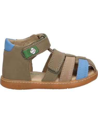 Sandales KICKERS  pour Garçon 1217840-10-0 KICK POD NUBUCK  20 KAKI
