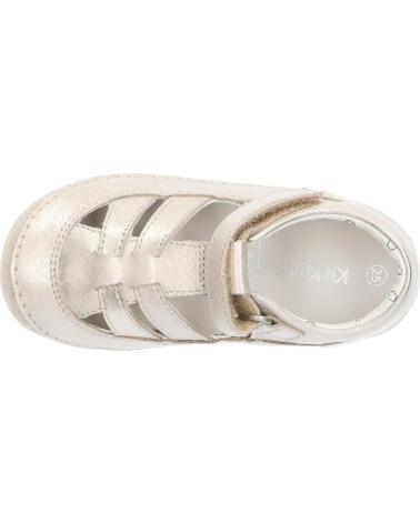 Elegante sandalen für mädchen KICKERS  für  927896-10 SUSHY COW SSPL-23-058  113 BEIGE CHAMPAGNE