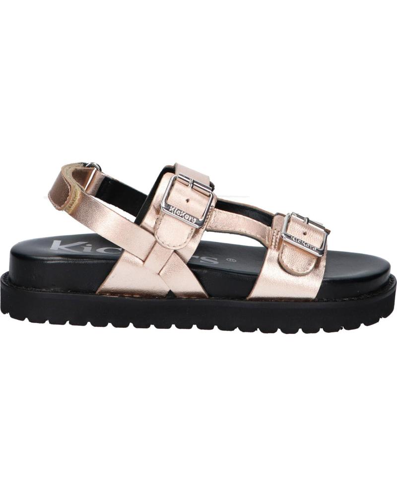 Sandales KICKERS  pour Fille 1217881-30-0 NEOSUMMER KID SHEEP METAL LEATHER  151 OR ROSE