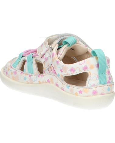 girl Sandals KICKERS 1201323-10-0 KICK FRONY NAPPAPRINT  33 BLANC IMPRIME F