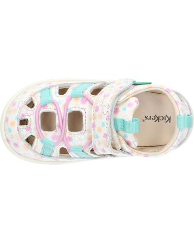 girl Sandals KICKERS 1201323-10-0 KICK FRONY NAPPAPRINT  33 BLANC IMPRIME F