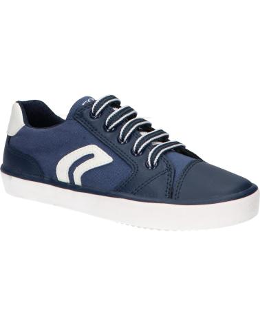 girl and boy Trainers GEOX J155CD 010FE J GISLI  C4M1Z DK BLUE-WHITE