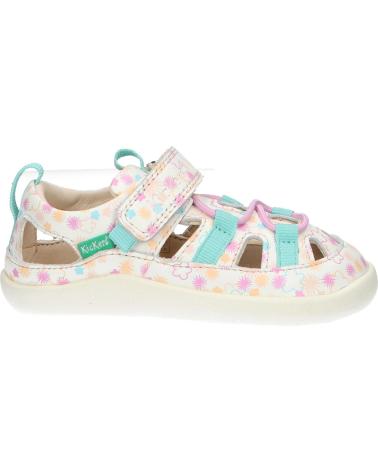 Sandalen KICKERS  für Mädchen 1201323-10-0 KICK FRONY NAPPAPRINT  33 BLANC IMPRIME F