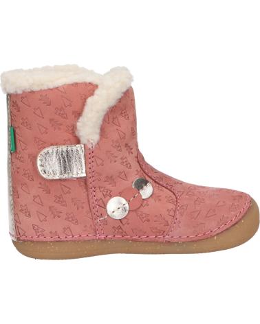 Stivali KICKERS  per Bambina 909740-10 SO WINDY NUBUCK  132 ROSE OR FANTAIS