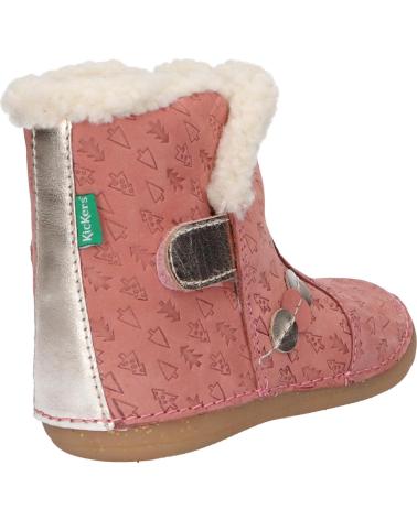 Stivali KICKERS  per Bambina 909740-10 SO WINDY NUBUCK  132 ROSE OR FANTAIS