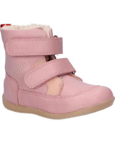 girl boots KICKERS 909770-10 BAMAKRATCH CUIR  13 ROSE