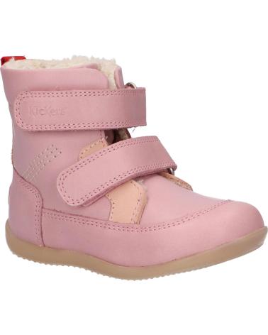 Stivali KICKERS  per Bambina 909770-10 BAMAKRATCH CUIR  13 ROSE