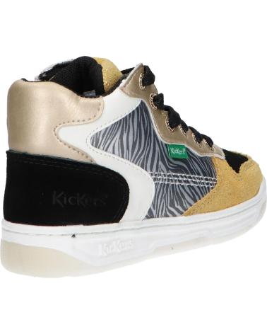 Sportschuhe KICKERS  für Mädchen 910880-30 KICKLAX PU  73 JAUNE NOIR ZEBR