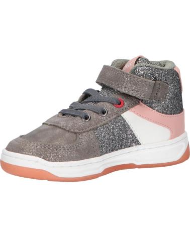 girl and boy sports shoes KICKERS 910870-30 KICKALIEN SUEDE  123 GRIS ROSE A