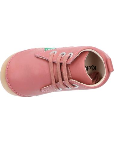Chaussures KICKERS  pour Fille 829685-10 SONIZA CUIR SHEEP CFMF  132 ROSE ANTIQUE