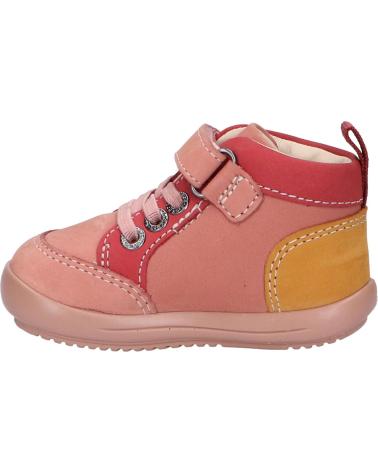 girl Mid boots KICKERS 878670-10 KINOÉ CUIR NUBUCK TRICOLORE  133 ROSE ROUGE JAUN