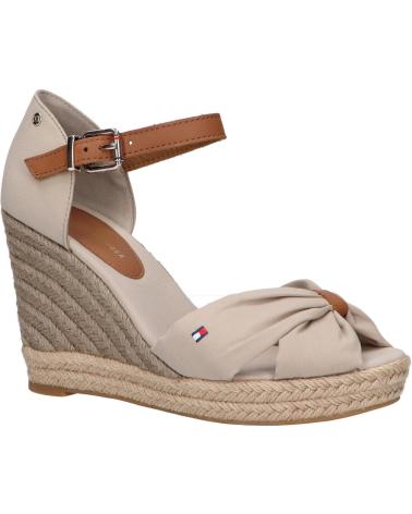 Woman Sandals TOMMY HILFIGER FW0FW04784 BASIC OPEN TOE HIGH WEDGE  AEP STONE